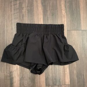 Jo+Jax Dance Shorts Small Adult Black Smocked High Rise Activewear NYC Design